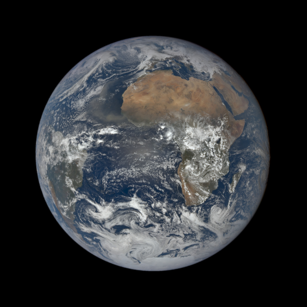 Earth viewed towards West Africa, with the West African coastline and Atlantic Ocean clearly visible